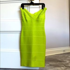 Herve Leger green mini dress